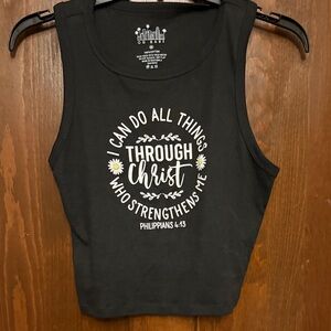 Black Graphic Faith Tank Top - Philippians 4:13
